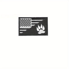 6pcs US Flag & Pet Paw Morale Patches Embroidered Applique Fastener