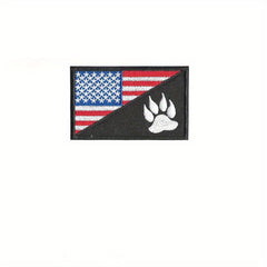 6pcs US Flag & Pet Paw Morale Patches Embroidered Applique Fastener
