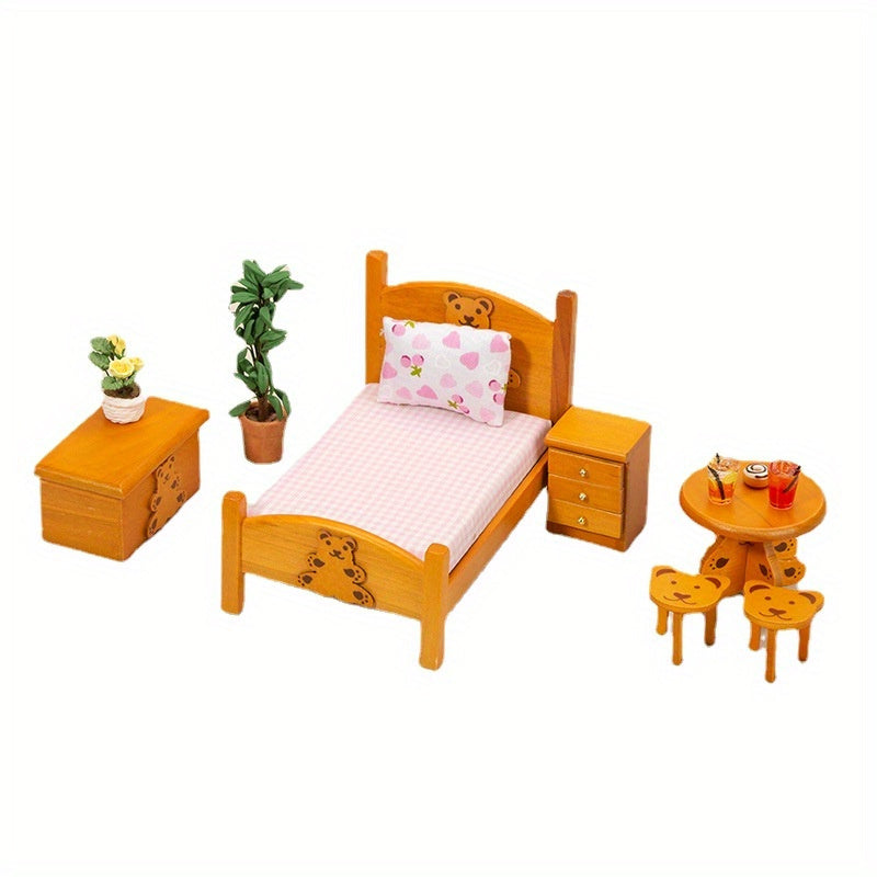 1:12 Dollhouse Accessories Set - Food, Bear, Furniture, Christmas Decoration