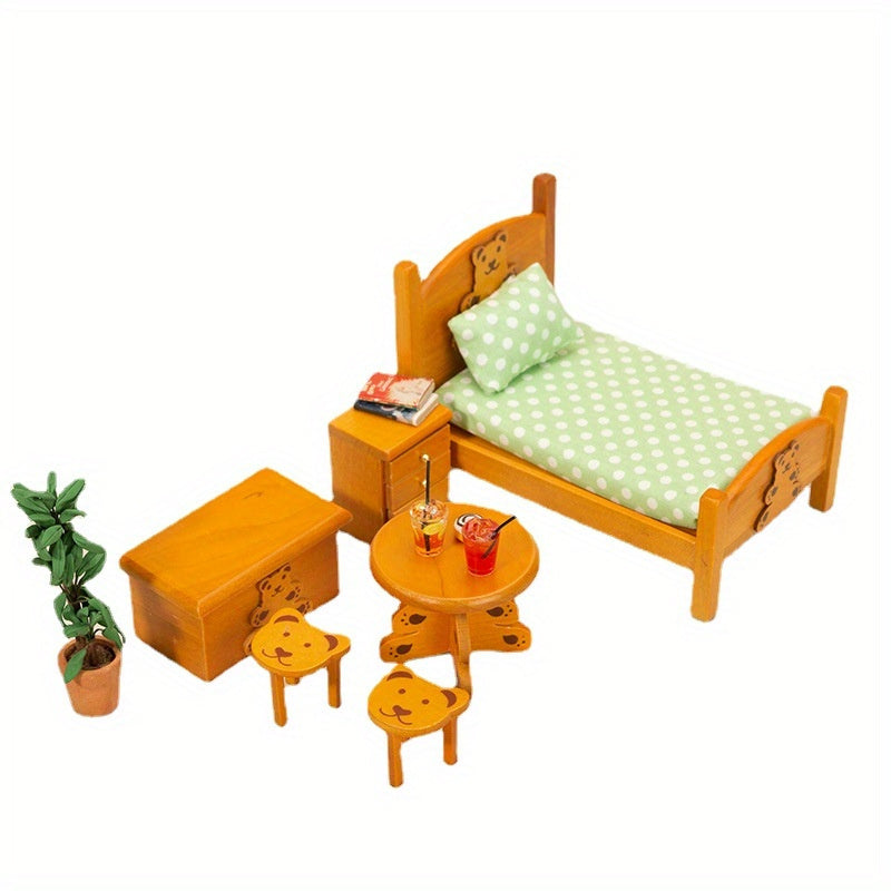 1:12 Dollhouse Accessories Set - Food, Bear, Furniture, Christmas Decoration