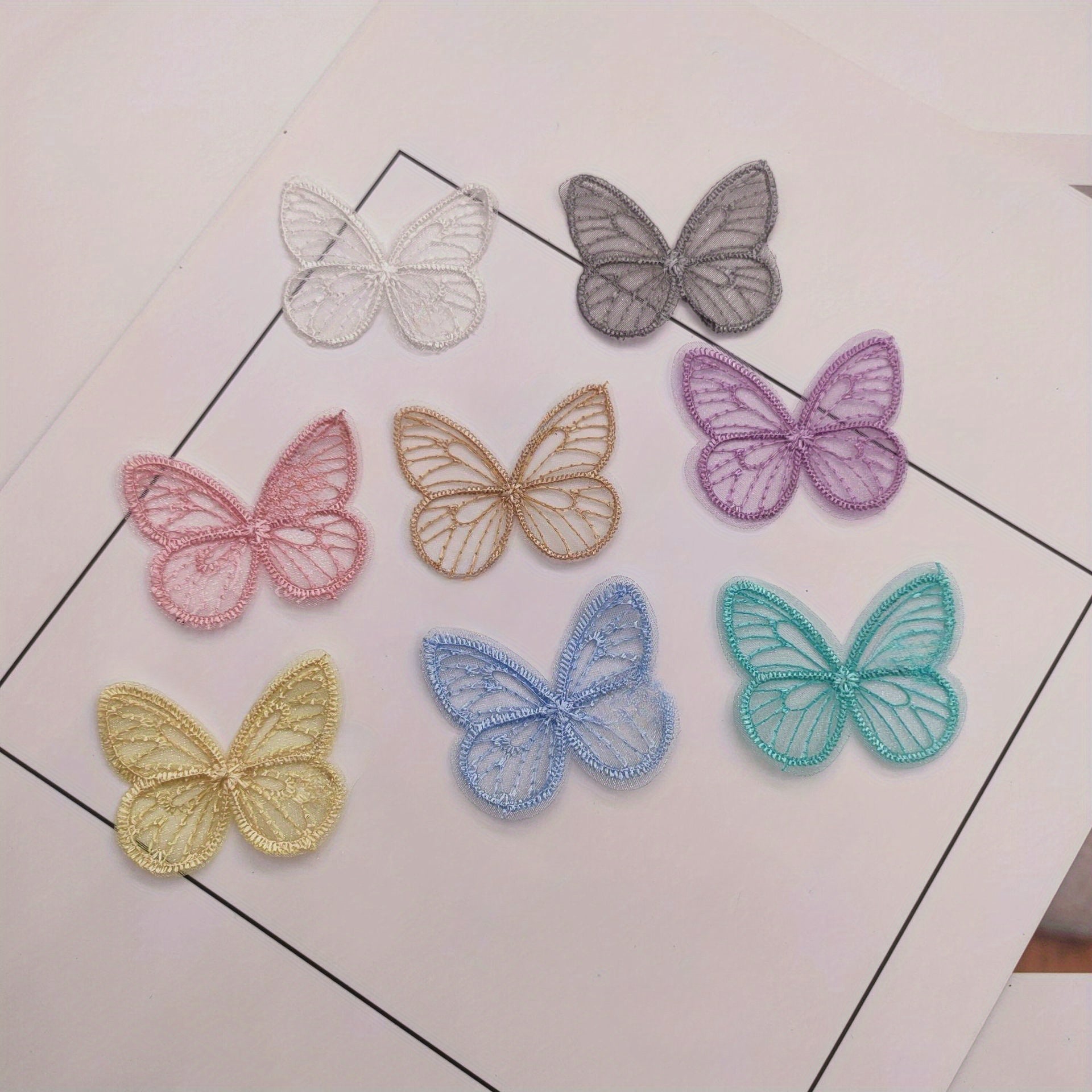 Embroidery Mesh Butterfly Patch Accessories Flower Material DIY Jewelry