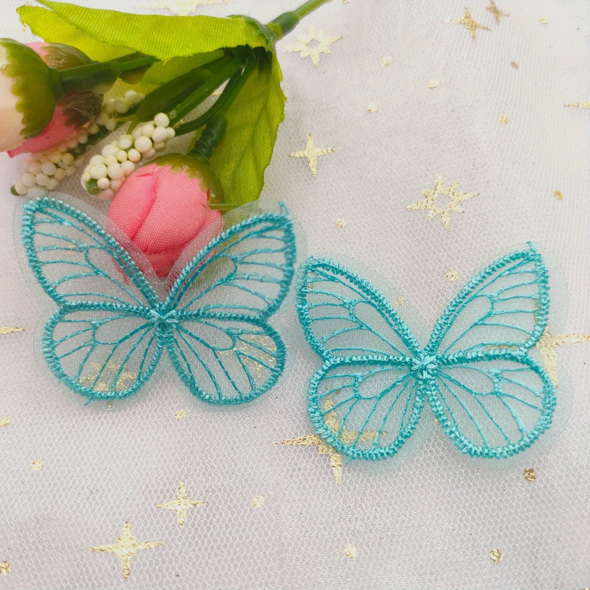 Embroidery Mesh Butterfly Patch Accessories Flower Material DIY Jewelry