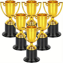 6pcs Mini Golden Plastic Trophies 10 16 Cm Cups Award Trophies
