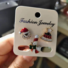 3pcs Cartoon Christmas Brooch Set - Great Gift