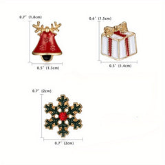 3pcs Cartoon Christmas Brooch Set - Great Gift