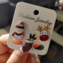 3pcs Cartoon Christmas Brooch Set - Great Gift