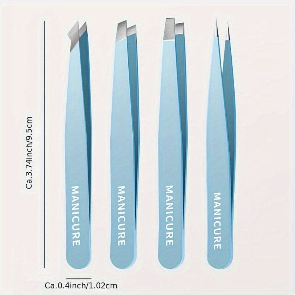 4pcs Eyebrow Tweezer Face Hair Puller Eyebrow Clip