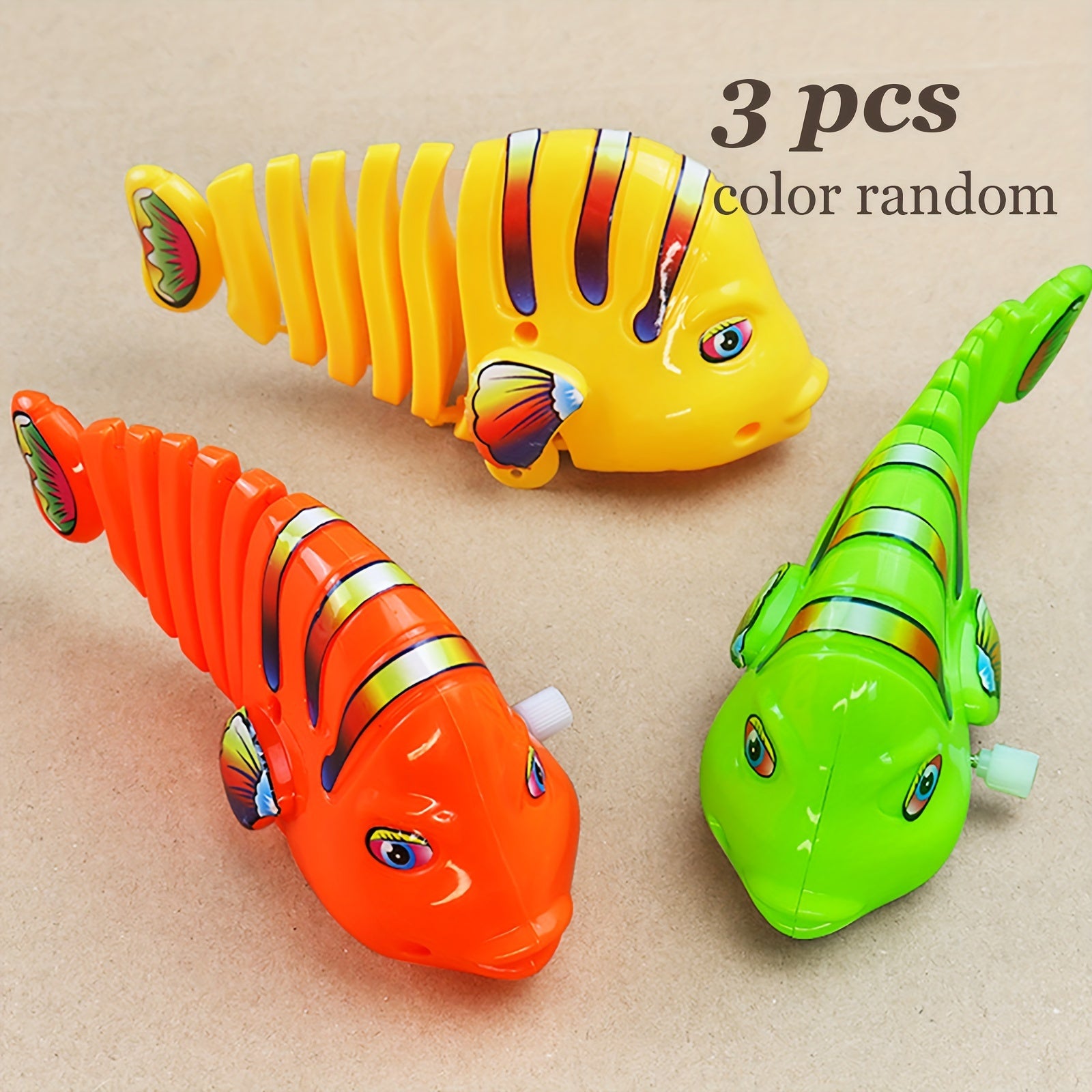 Wind Up Fish Clockwork Toy Eye-catching Plastic Random