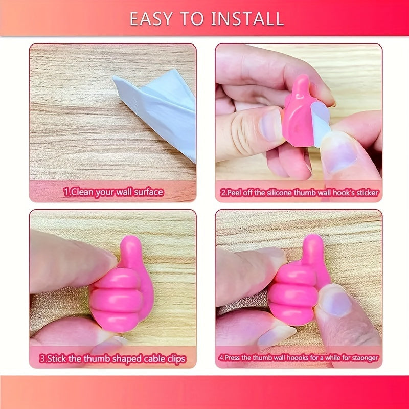 10-Pack Wall Hooks for Cables & Keys Organization