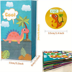 10pcs Dino Party Bags Thicken Dinosaur Paper Treat Bags with Stickers