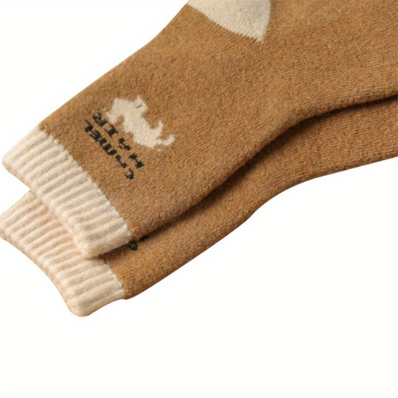 5 Pairs Winter Thick Crew Socks Coldproof Warm Socks