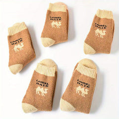 5 Pairs Winter Thick Crew Socks Coldproof Warm Socks