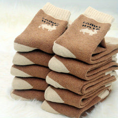 5 Pairs Winter Thick Crew Socks Coldproof Warm Socks