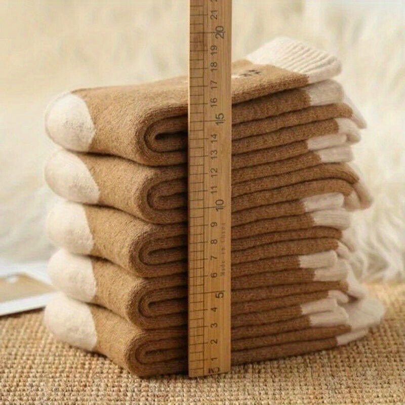 5 Pairs Winter Thick Crew Socks Coldproof Warm Socks