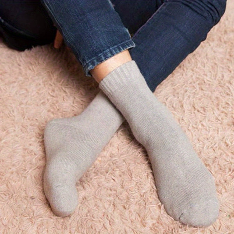 Thick Wool Socks for Men and Women, Mid-calf, Warm Winter