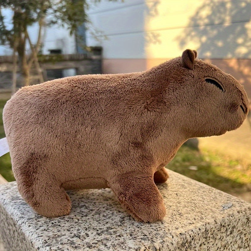 Capybara Plush Toy Lifelike Stuffed Animal Soft Doll for Holiday Decor