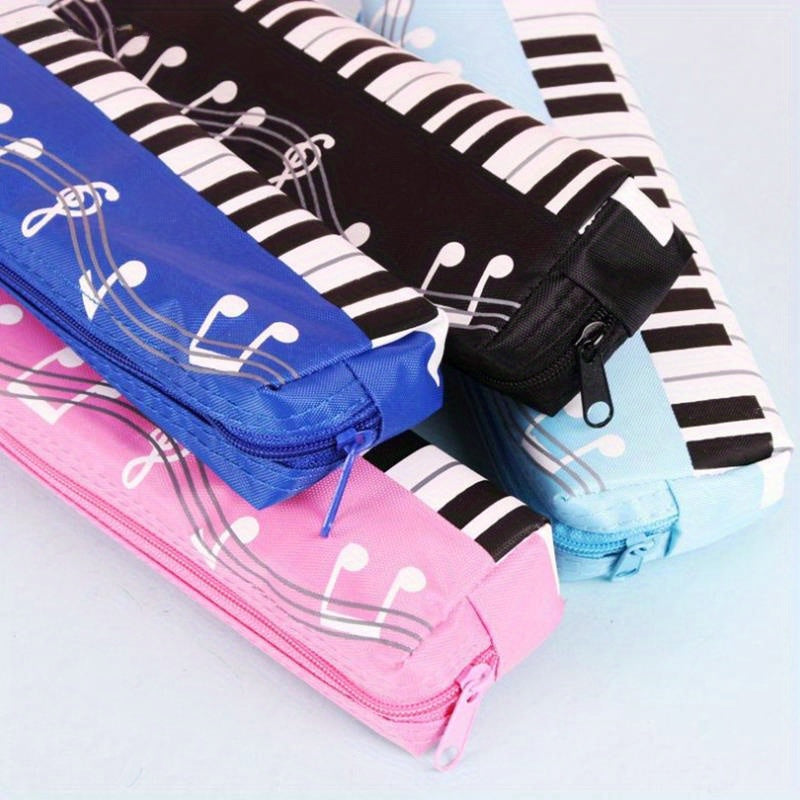 Creative Musical Note Piano Student Pencil Case Oxford Cloth Pen Bag
