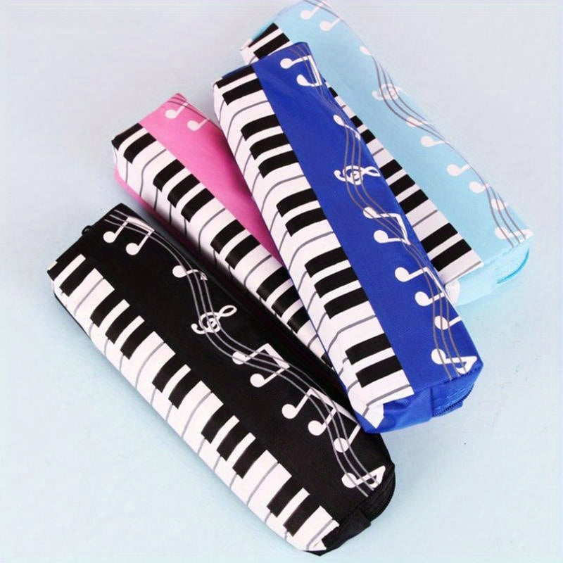 Creative Musical Note Piano Student Pencil Case Oxford Cloth Pen Bag