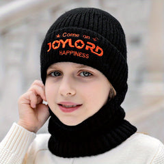 2pcs Kids Beanie & Scarf Set Warm Knitted Hat & Neck Warmer