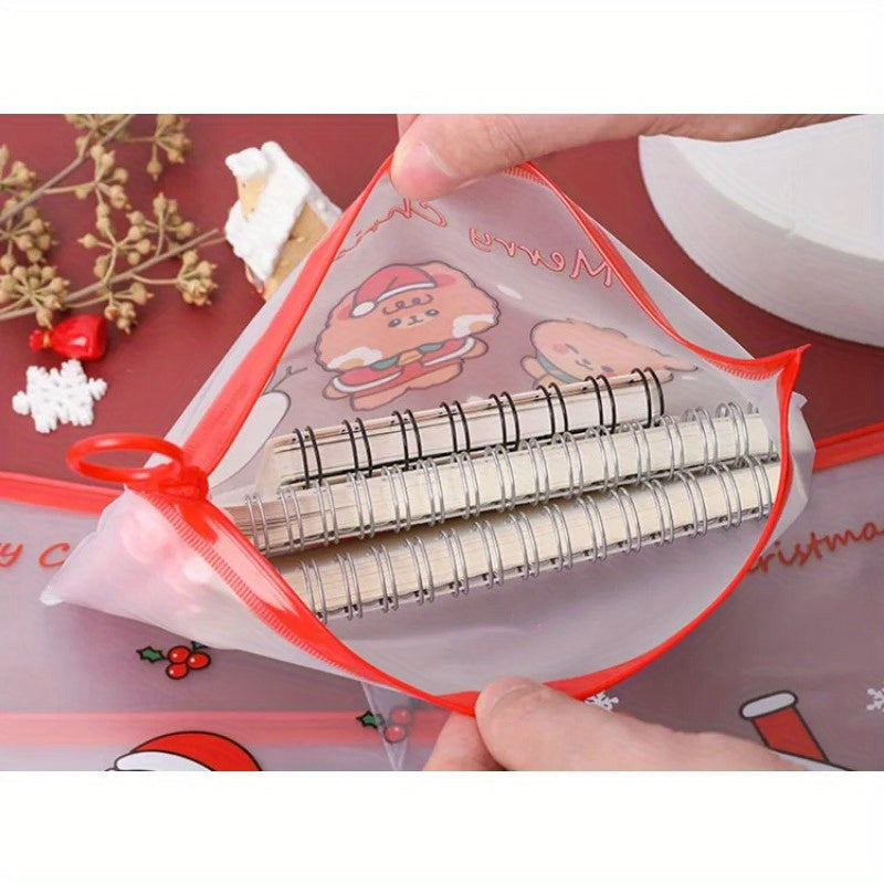 20pcs Christmas Ring Zipper Packaging Bag Xmas Wedding Socks Cartoon Pouches
