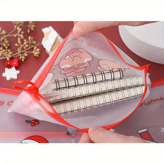 20pcs Christmas Ring Zipper Packaging Bag Xmas Wedding Socks Cartoon Pouches