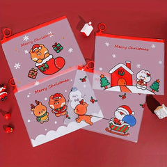 20pcs Christmas Ring Zipper Packaging Bag Xmas Wedding Socks Cartoon Pouches