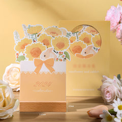3D Floral Desk Calendar Ornament with Planning Calendar