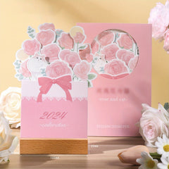 3D Floral Desk Calendar Ornament with Planning Calendar