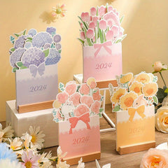 3D Floral Desk Calendar Ornament with Planning Calendar