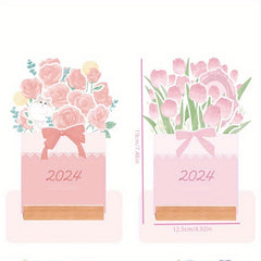 3D Floral Desk Calendar Ornament with Planning Calendar