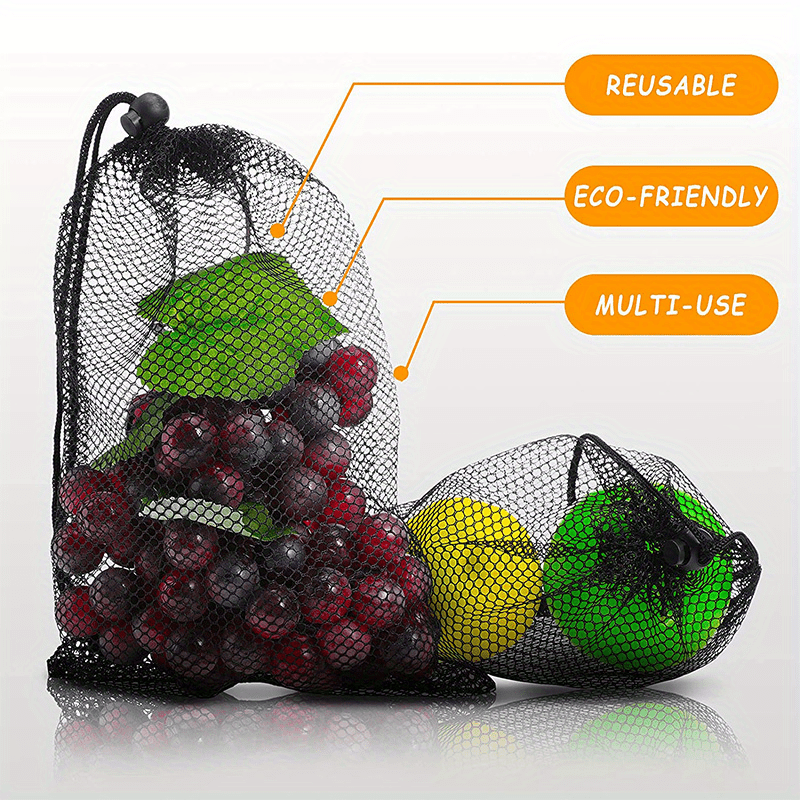 Durable Nylon Mesh Drawstring Laundry Bag for Outdoor Toy Storage