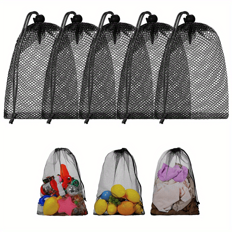 Durable Nylon Mesh Drawstring Laundry Bag for Outdoor Toy Storage