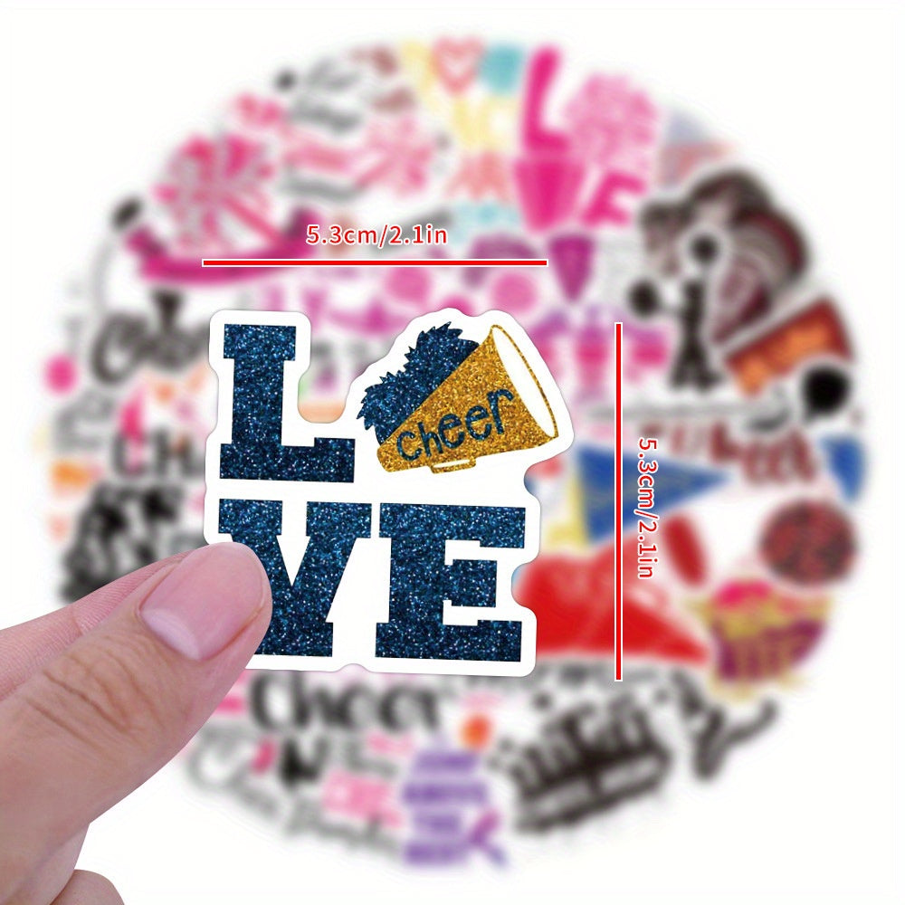 60pcs Cartoon Cheerleading Motivational Stickers for DIY Skateboard Guitar