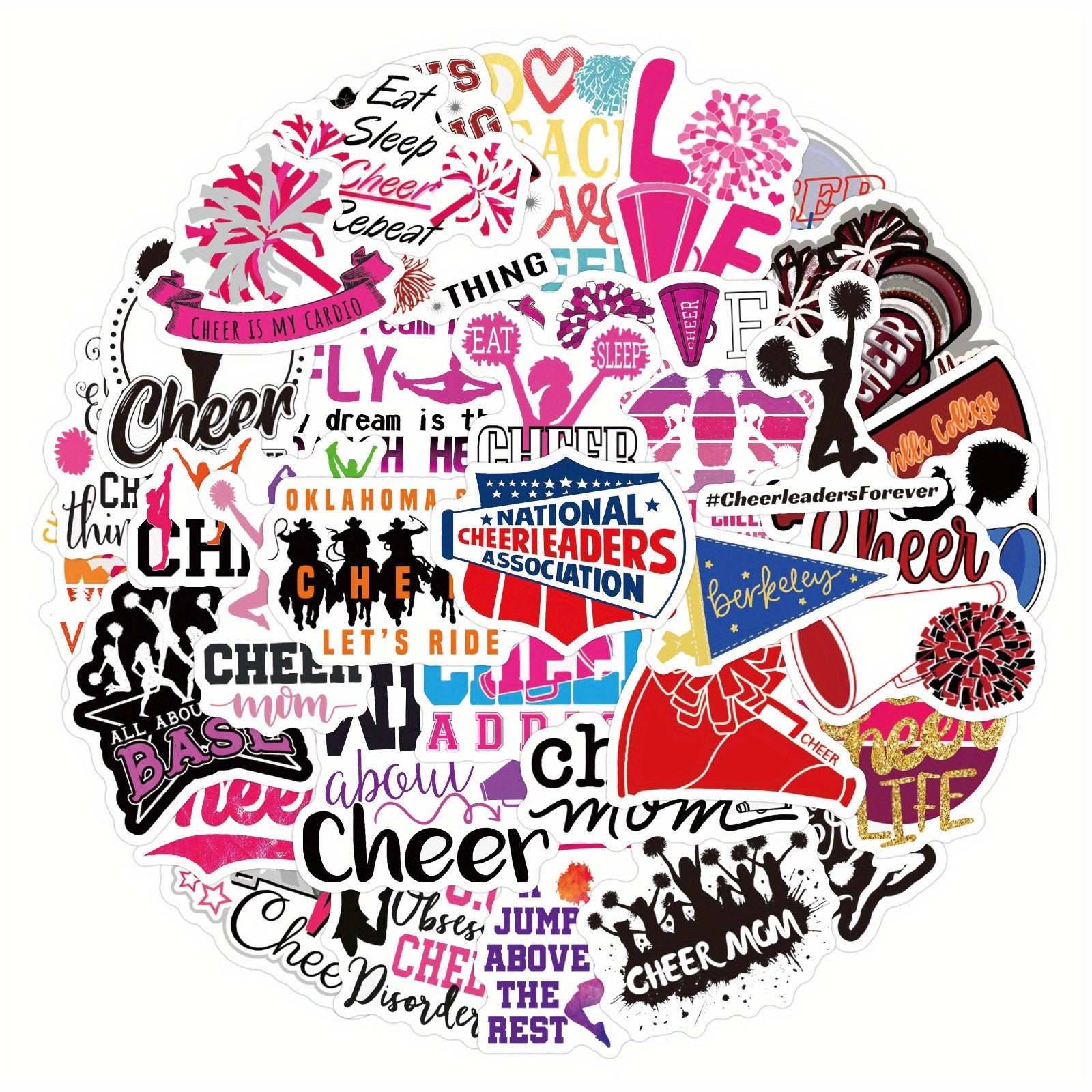 60pcs Cartoon Cheerleading Motivational Stickers for DIY Skateboard Guitar