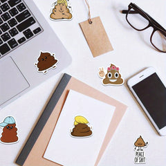 50pcs Funny Poop Stickers for Skateboard Laptop Phone Case