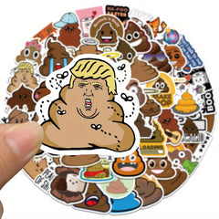 50pcs Funny Poop Stickers for Skateboard Laptop Phone Case