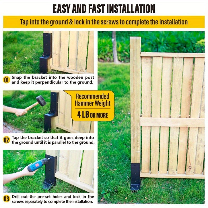 1pc Fence Post Anchor Ground Spike Fence Post Repair Kit