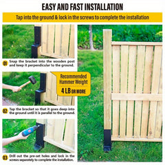 1pc Fence Post Anchor Ground Spike Fence Post Repair Kit