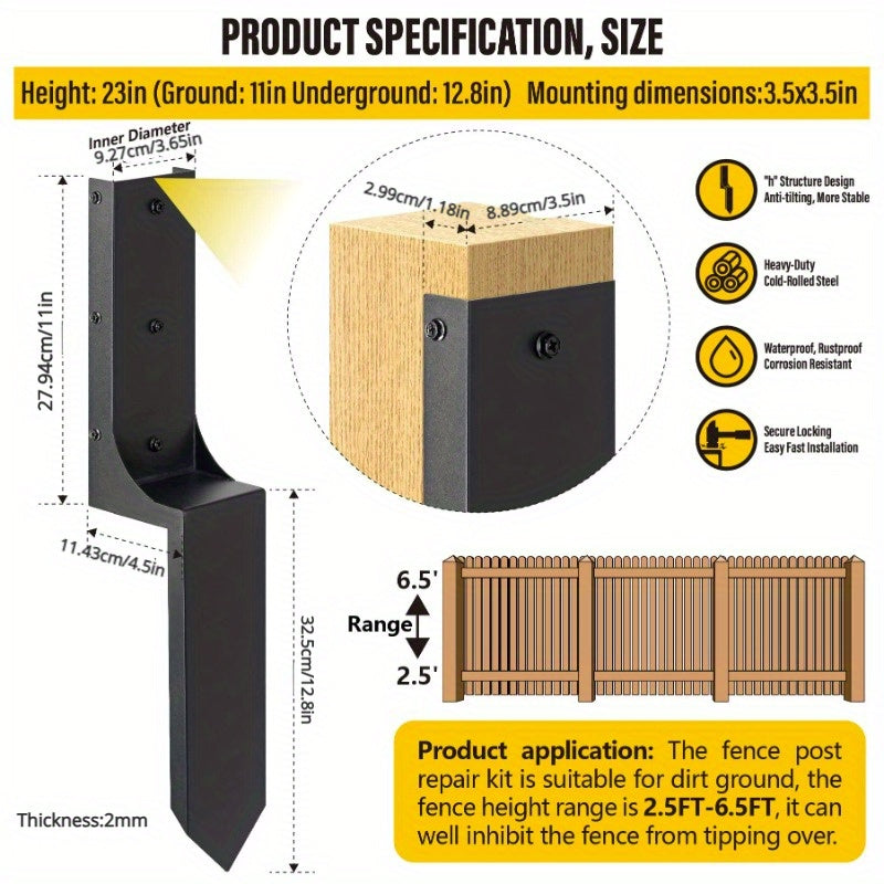 1pc Fence Post Anchor Ground Spike Fence Post Repair Kit