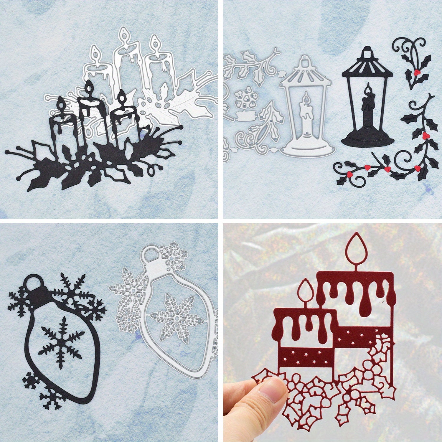 1pc Christmas Candles Metal Cutting Dies DIY Scrapbooking Album Card Craft
