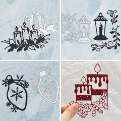 1pc Christmas Candles Metal Cutting Dies DIY Scrapbooking Album Card Craft