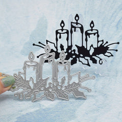 1pc Christmas Candles Metal Cutting Dies DIY Scrapbooking Album Card Craft