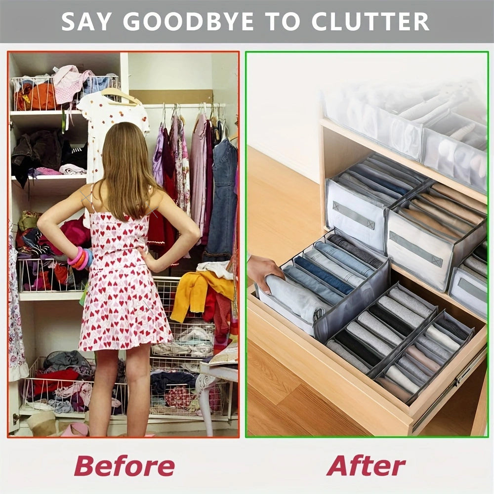Wardrobe Clothes Organizer 7 9 Grids With Handle Closet Organizers And Storage