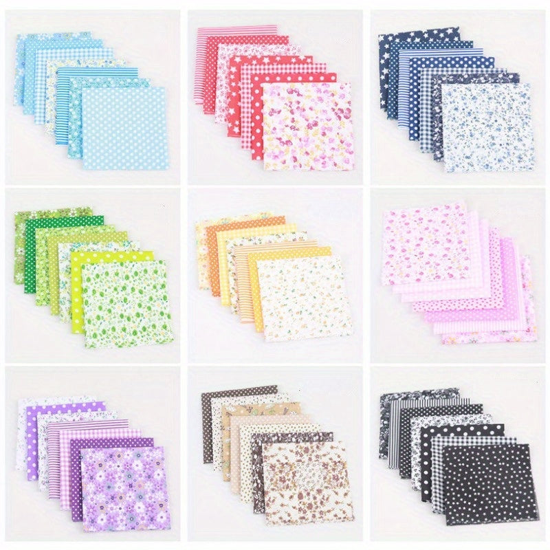 56pcs Silk Cotton Fabric Set for DIY Sewing Quilting Craft Patchwork