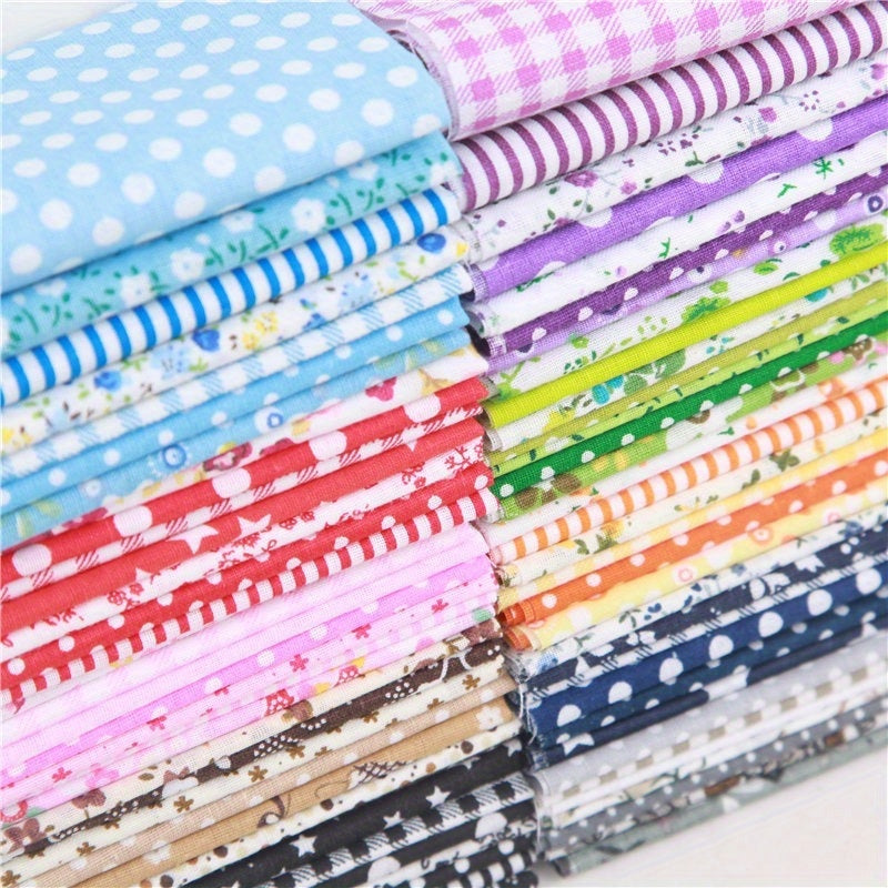 56pcs Silk Cotton Fabric Set for DIY Sewing Quilting Craft Patchwork