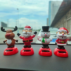 Christmas Car Ornament Solar Bobblehead Doll Gift Car Interior Supplies