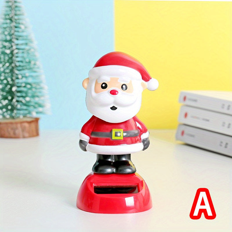 Christmas Car Ornament Solar Bobblehead Doll Gift Car Interior Supplies