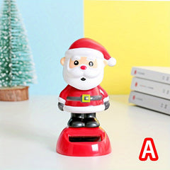 Christmas Car Ornament Solar Bobblehead Doll Gift Car Interior Supplies