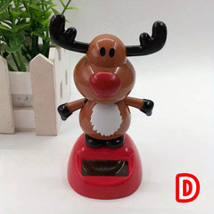 Christmas Car Ornament Solar Bobblehead Doll Gift Car Interior Supplies