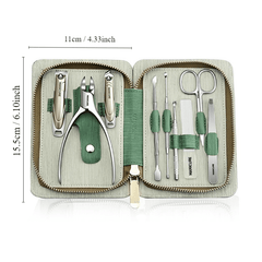 9pcs Nail Clippers Set Stainless Steel Professional Nail Cutting Tools